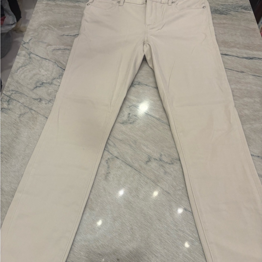 Ann Taylor Loft Cream/off white faux suede Straight-Leg Jeans